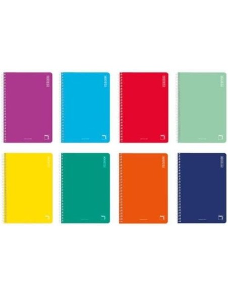 Paq 10 cuaderno espiral 4º 80h 60g cuadricula 4x4 c m tapa carton pacsa